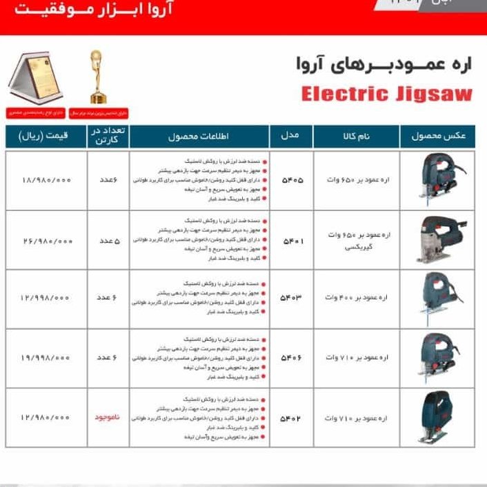 اره عمود بر 400 وات اروا 5403