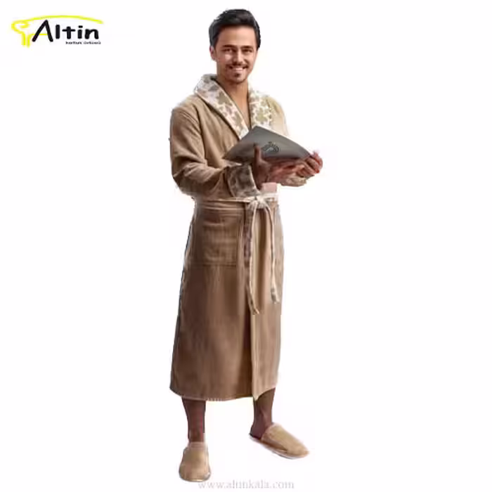 حوله پالتویی پودایران مدل چیچک نسکافه ای سایز 105