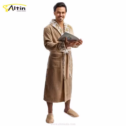 حوله پالتویی پودایران مدل چیچک نسکافه ای سایز 105