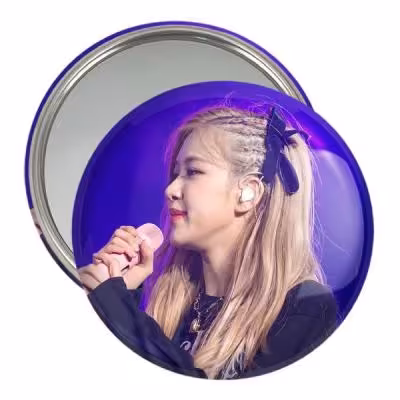 آینه جیبی خندالو مدل رزی بلک پینک Black Pink کد 14365