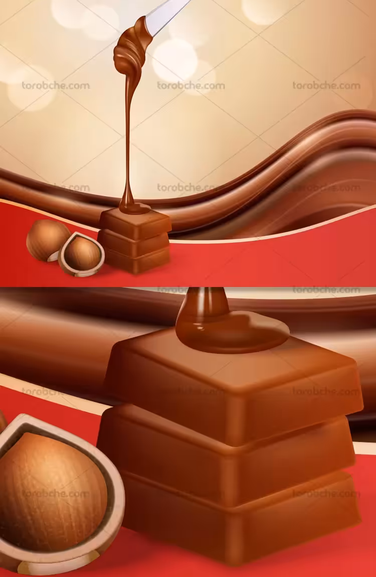 وکتور طرح شکلات فندقی | گرافیک با طعم تربچه