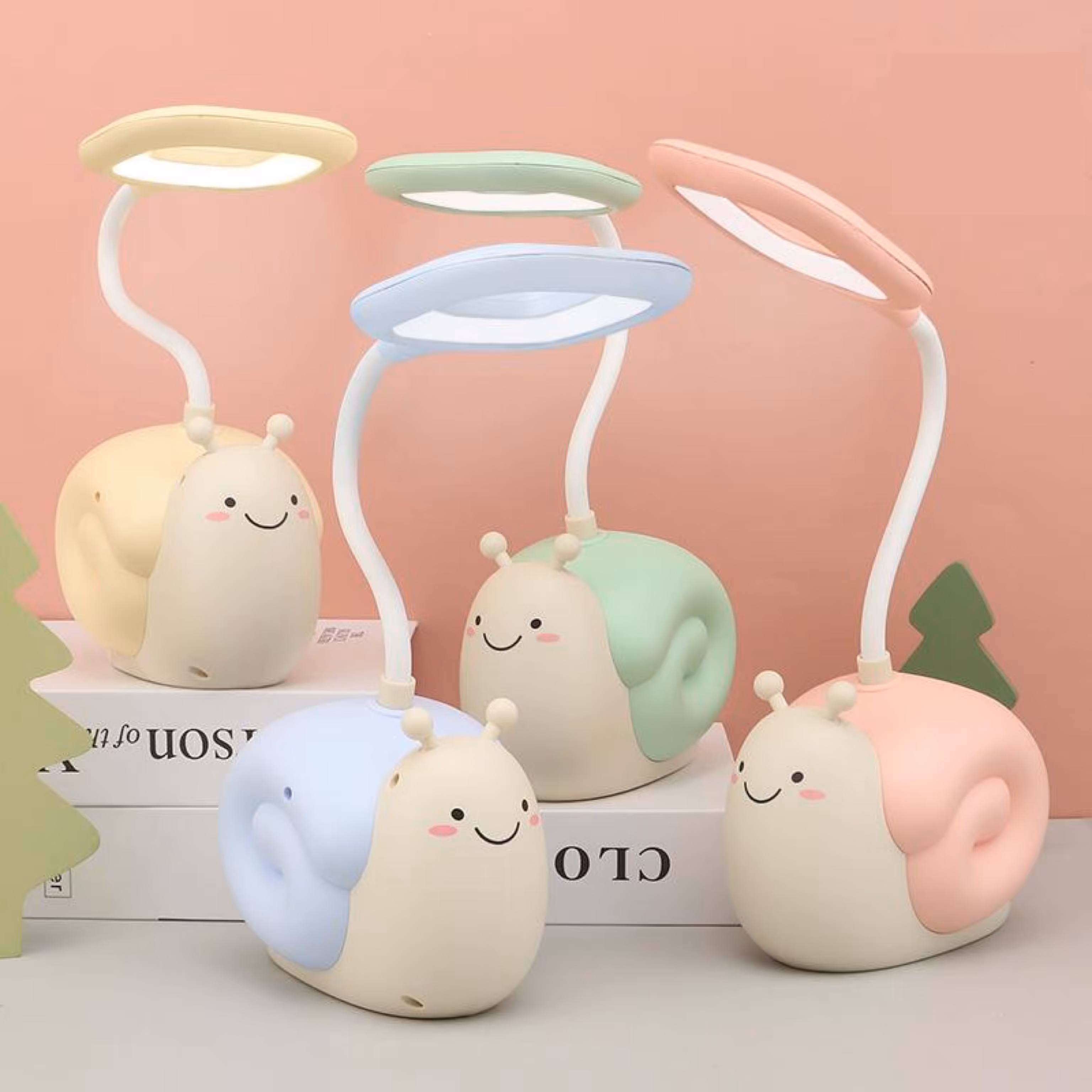 چراغ مطالعه شارژی طرح حلزون همراه با جا مدادی