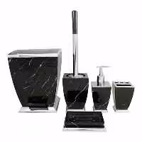 ست بهداشتی 5 پارچه آوا ماربل مشکی کروم هارمونی