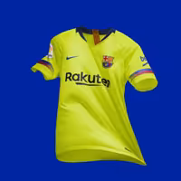 پیراهن آستین کوتاه بارسلونا فصل 2019 رنگ فسفری-کیت دوم