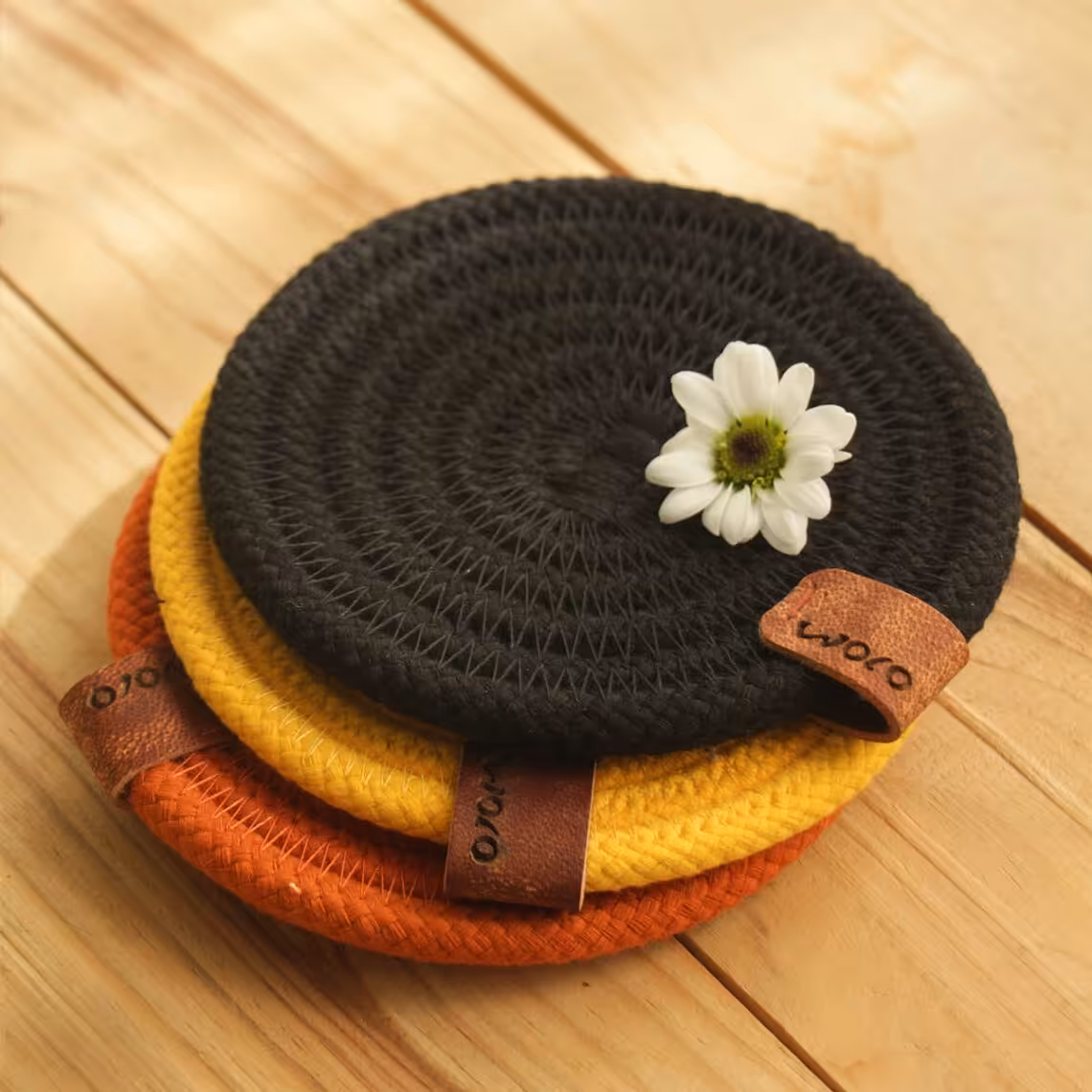 زیر لیوانی بافت پنبه ای در چند رنگ مختلف