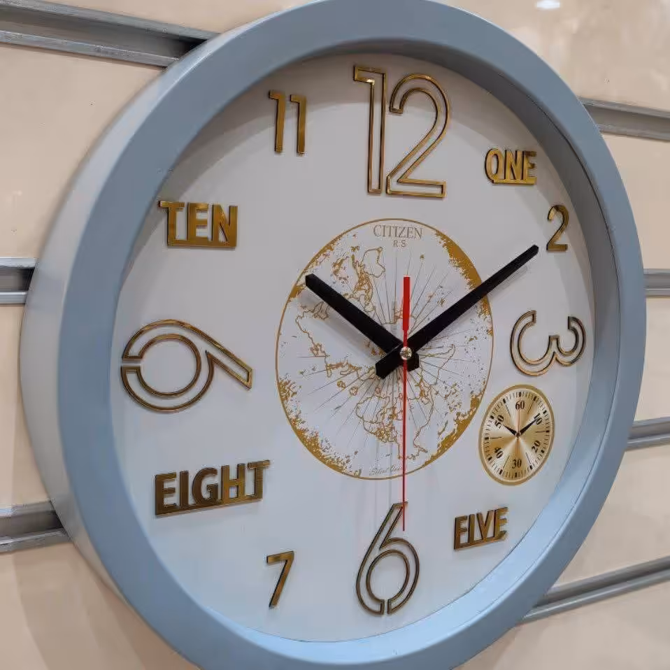 ساعت دیواری سیتیزن گرد Rsطوسی رنگ بندی موتور آرامگرد سایز 38