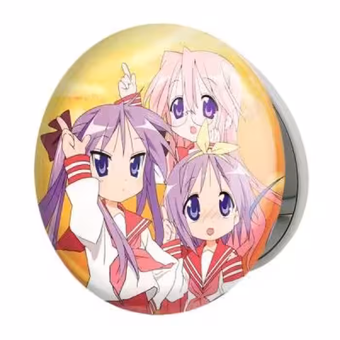 آینه جیبی خندالو طرح انیمه ستاره خوش شانس Lucky Star مدل تاشو کد 23607