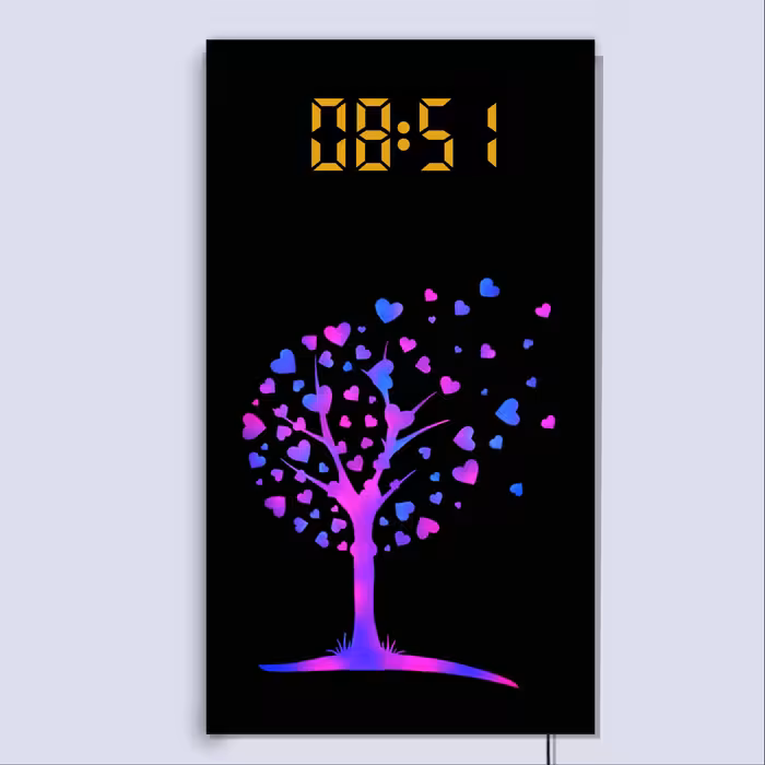 ساعت دیواری لوکس و دکوراتیو دیجیتال چند منظوره (طرح خزان عشق)