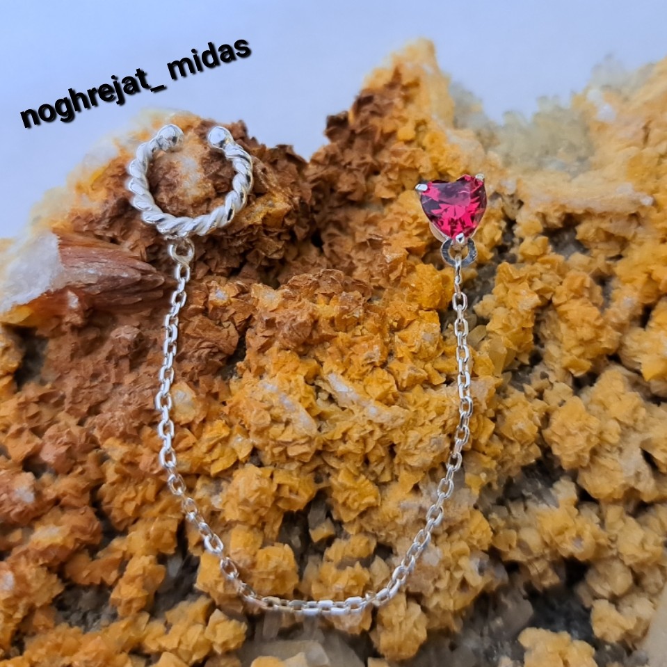 گوشواره نقره تک کاف (گیره گوش)