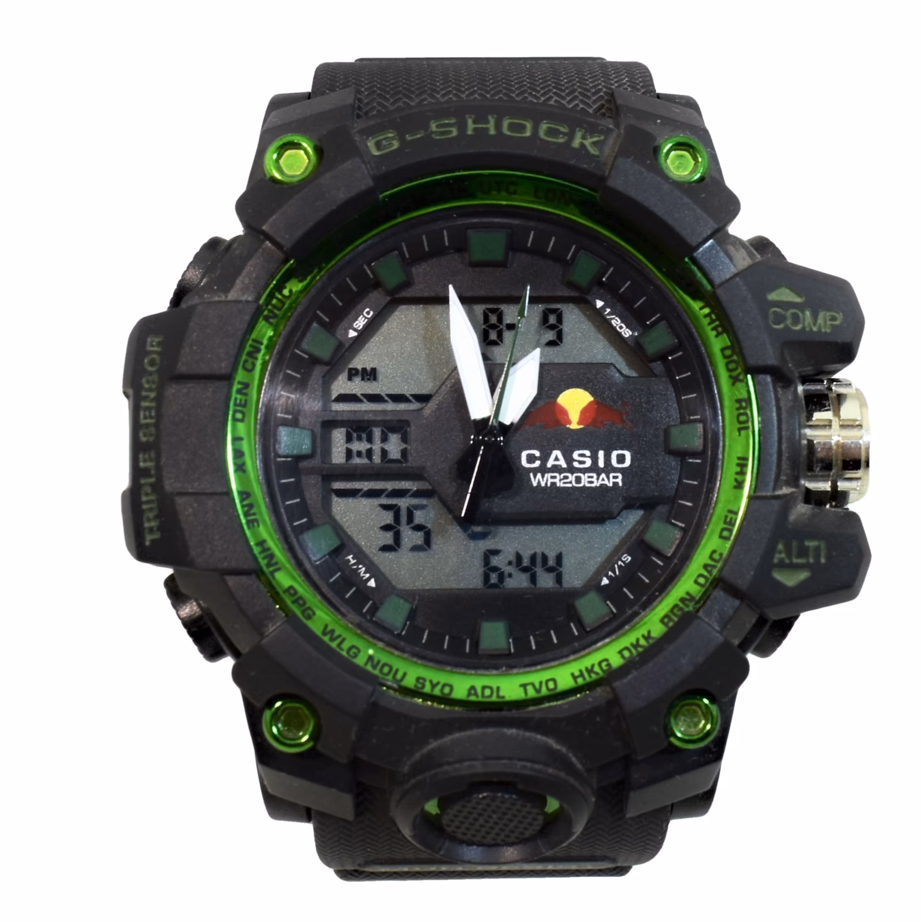 ساعت کاسیو جی شاک دو زمانه CASIO  G SHOCK  RedBull  آنتب مغناطیس