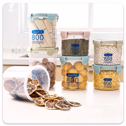 ظرف پلاستیکی درب دار | مدل : استوانه ای