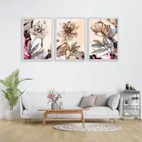 تابلو دکوراتیو طرح گل سه تکه