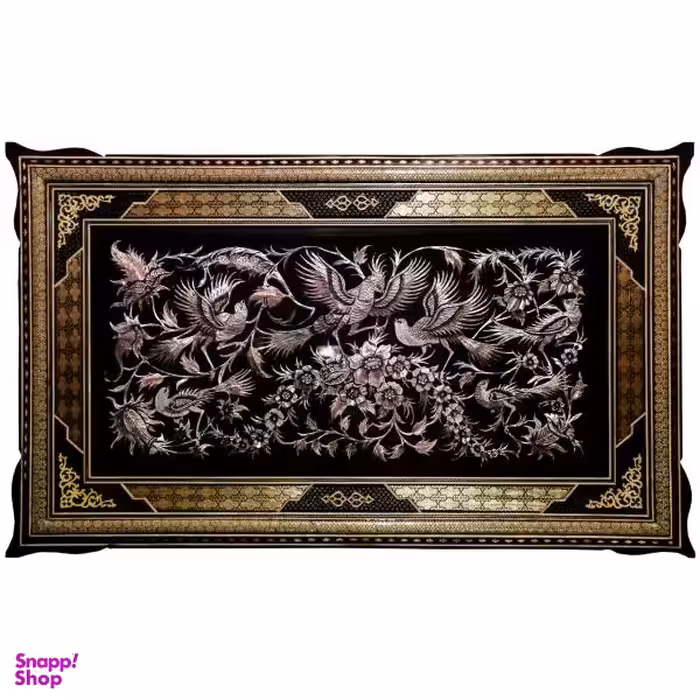 تابلو خاتم و قلمزنی طرح گل و مرغ و مدل 459018