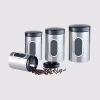 سرویس بانکه حبوبات پنجره دار استیل خارجی چهار سایز یونیک کد 6945