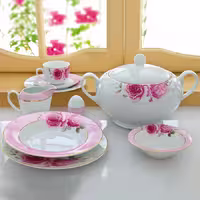 سرویس چینی زرین طرح رزفلاور 102 پارچه