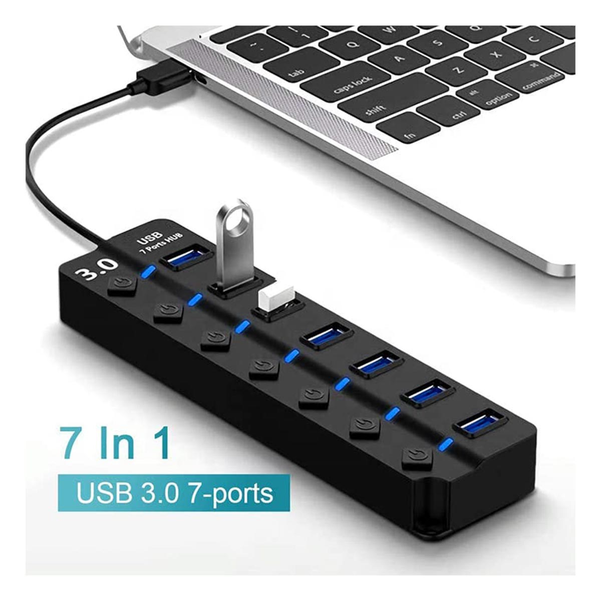 هاب 7 پورت USB30 پی نت مدل 507 با کابل 12 متری