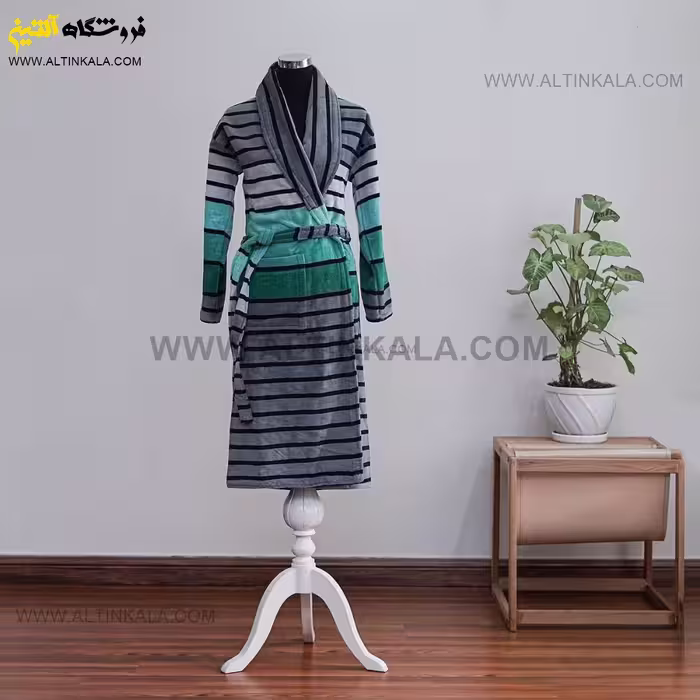حوله پالتویی برق لامع طرح کنیا سبز سایز 115