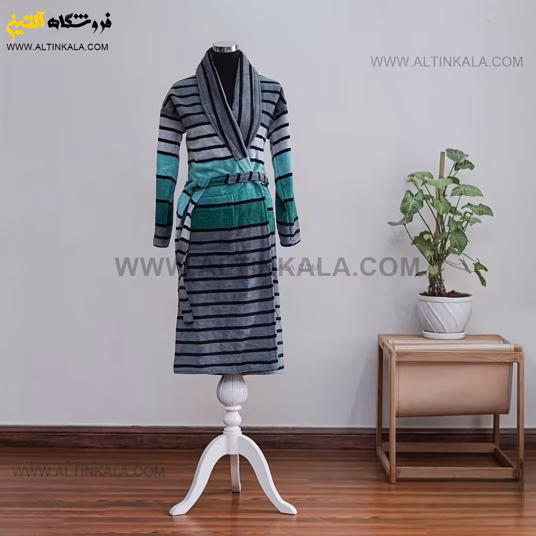 حوله پالتویی برق لامع طرح کنیا سبز سایز 115
