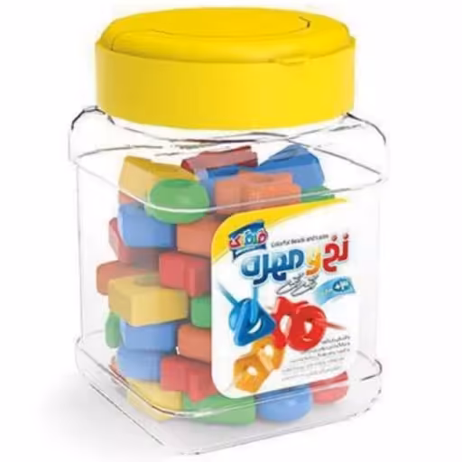 بازی فکری نخ و مهره رنگی رنگی 100 تایی  ( علم گستر )