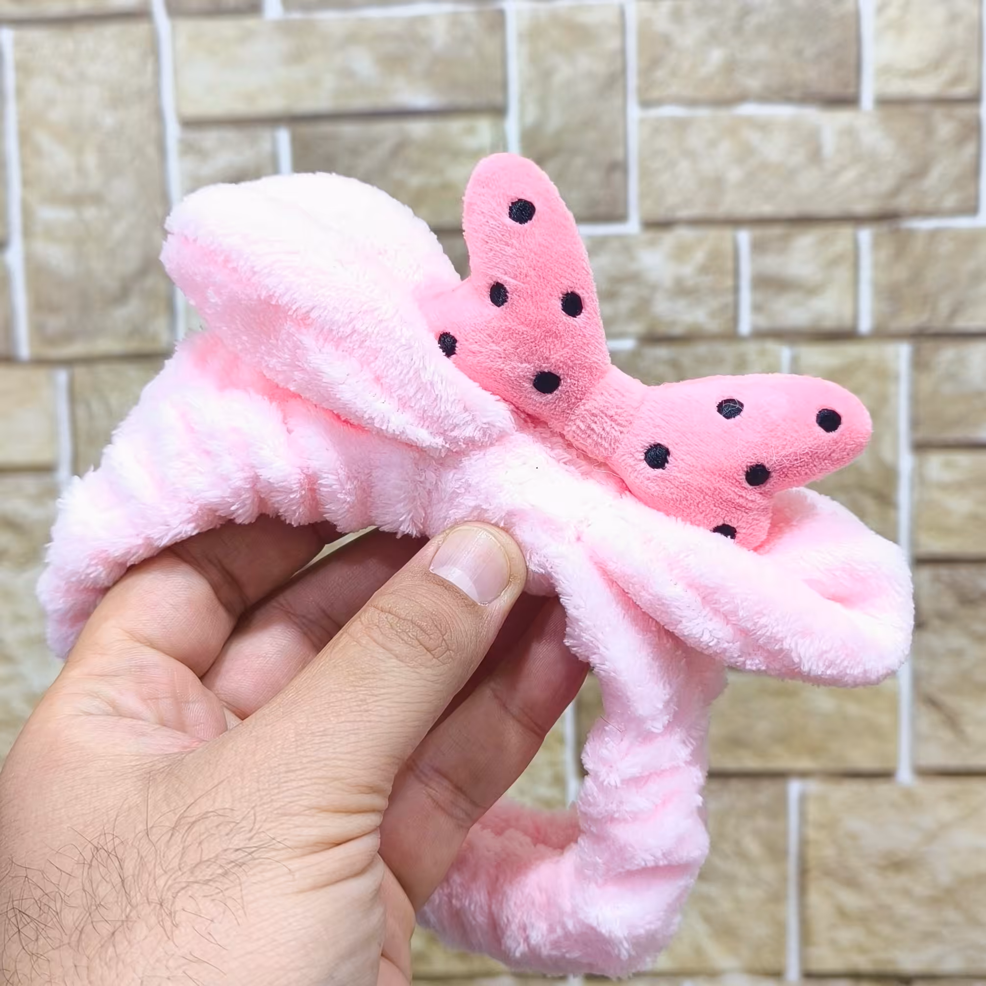 هدبند حوله ای دو پاپیونی 