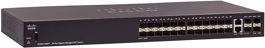 سوئیچ 28 پورت مدیریتی سیسکو مدل SG350-28SFP