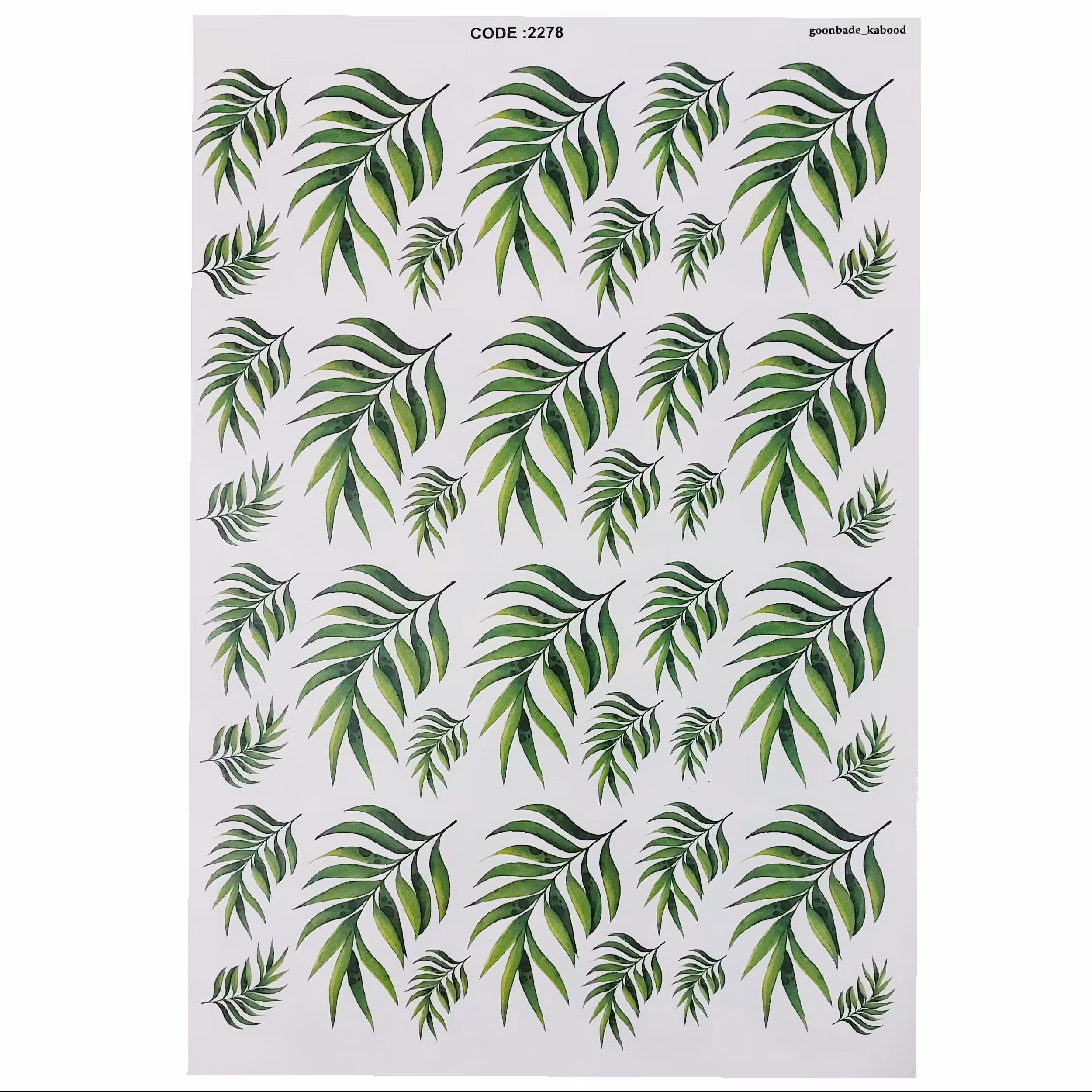 ترنسفر مدل برگ های استوایی طرح سوزنی ابعاد 30در 40 سانتی متر