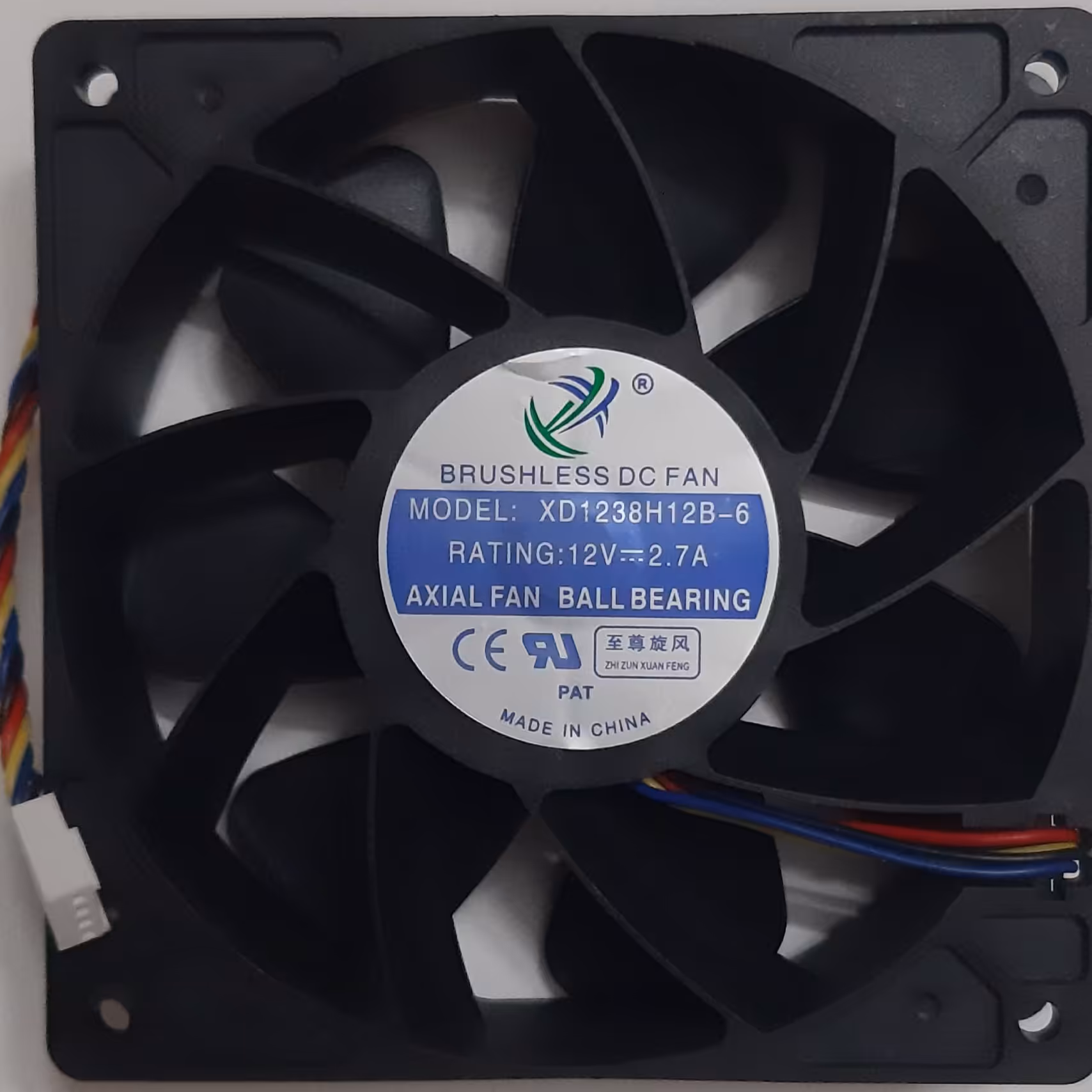 فن خنک کننده 12*12 ماینر براشلس مدل XD1238H12B-6