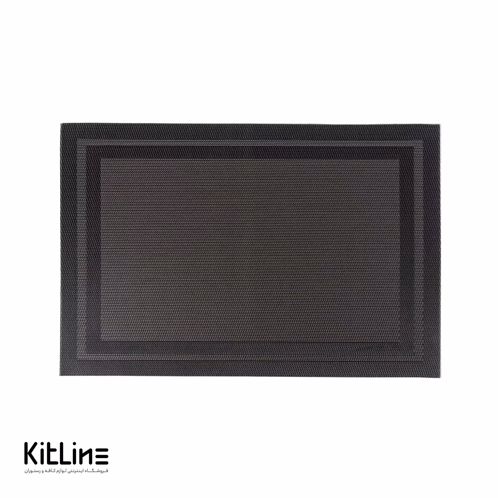 زیر بشقابی پلاستیکی 30×45 سانتیمتری مشکی (ست 6 عددی)