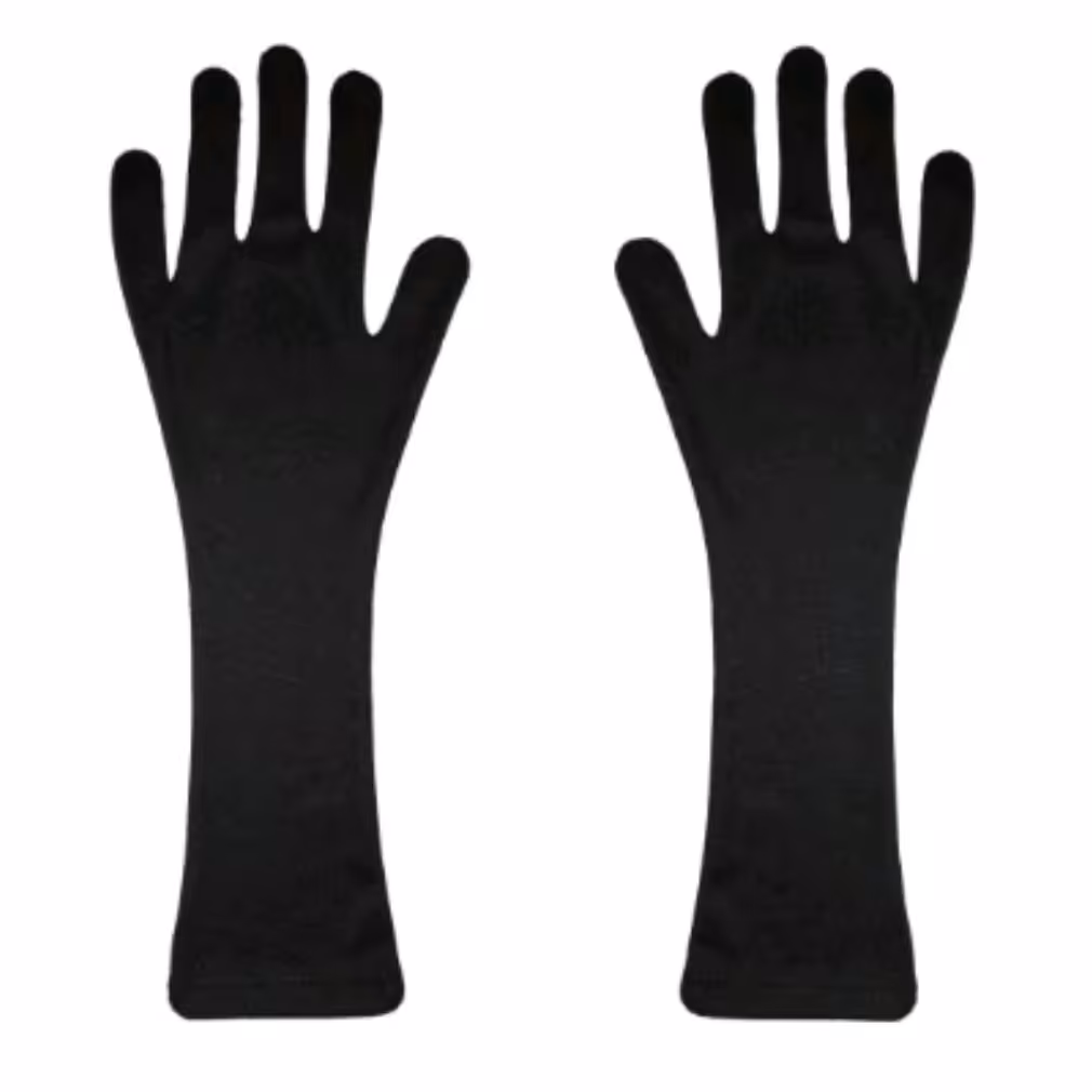 دستکش سفید و مشکی بلند نخی تابستانی سفید یا مشکی