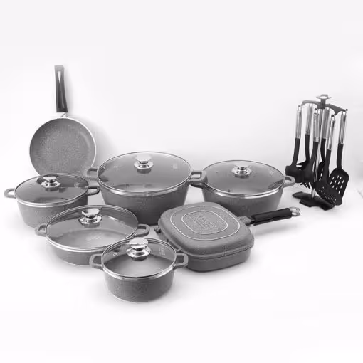 سرویس قابلمه گرانیتی 20 پارچه فورته Forte مدل آدرینا (خاکستری)