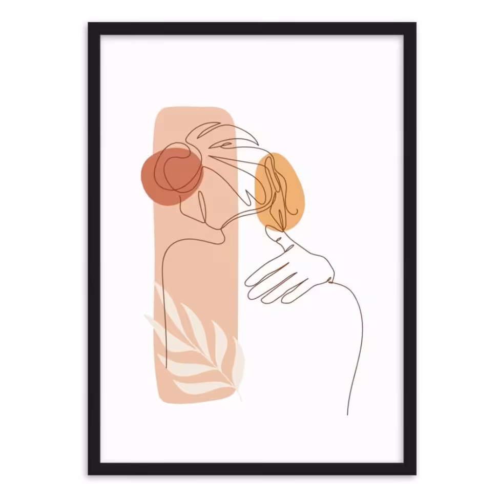 تابلو دکوراتیو  طرح دختر سبک مینیمال کار شده با رنگ اکرولیک 