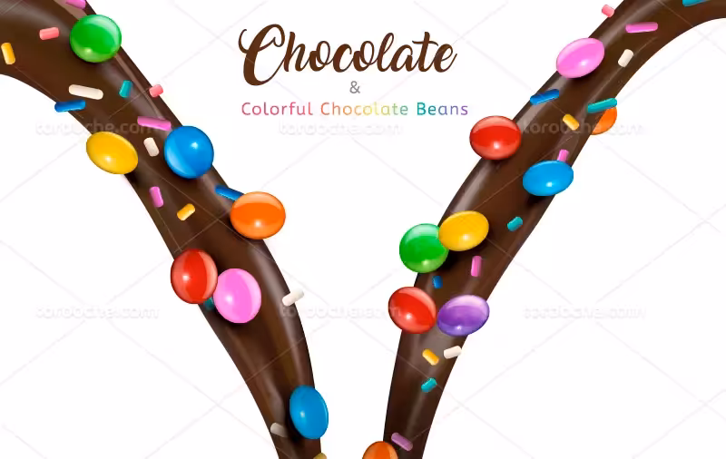 وکتور شکلات و اسمارتیز | گرافیک با طعم تربچه