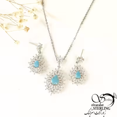 نیمست اشکی نقره نگین فیروزه نیشابور