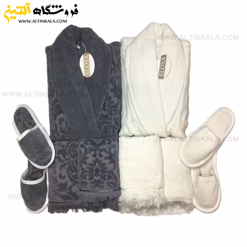 سرویس حوله عروس و داماد 10تکه ژاکارد برجسته برند ELOYA