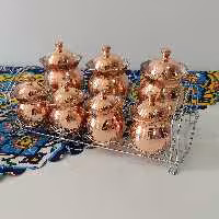 پاسماوری 7 تایی جا ادویه ای  مسی زنجان، دوطبقه، ارسال رایگان ،نانو شده، 