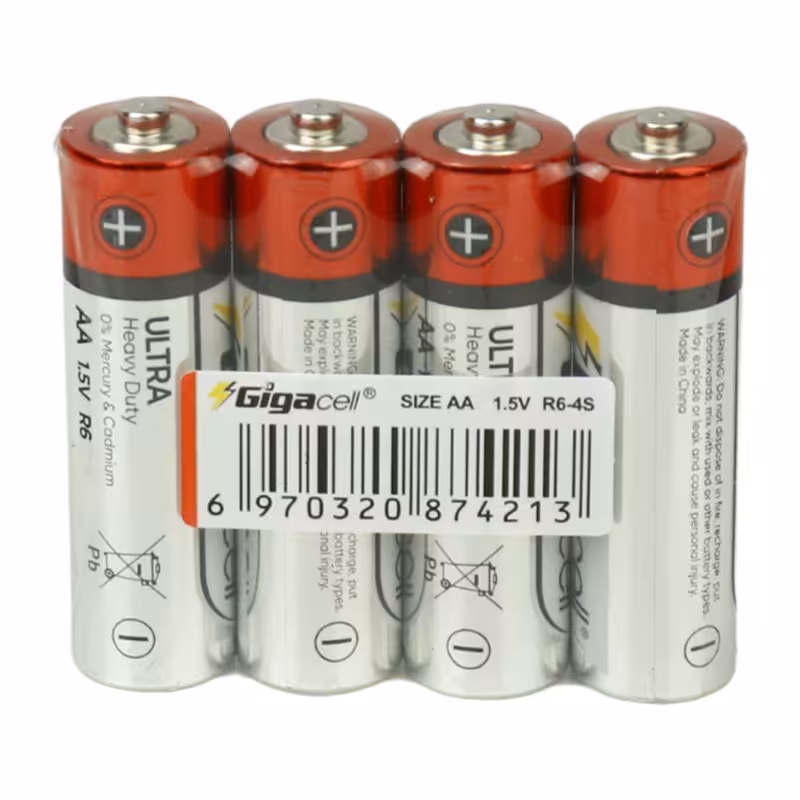 باتری قلمی گیگاسل مدل heavy duty AA - بسته 4 عددی
