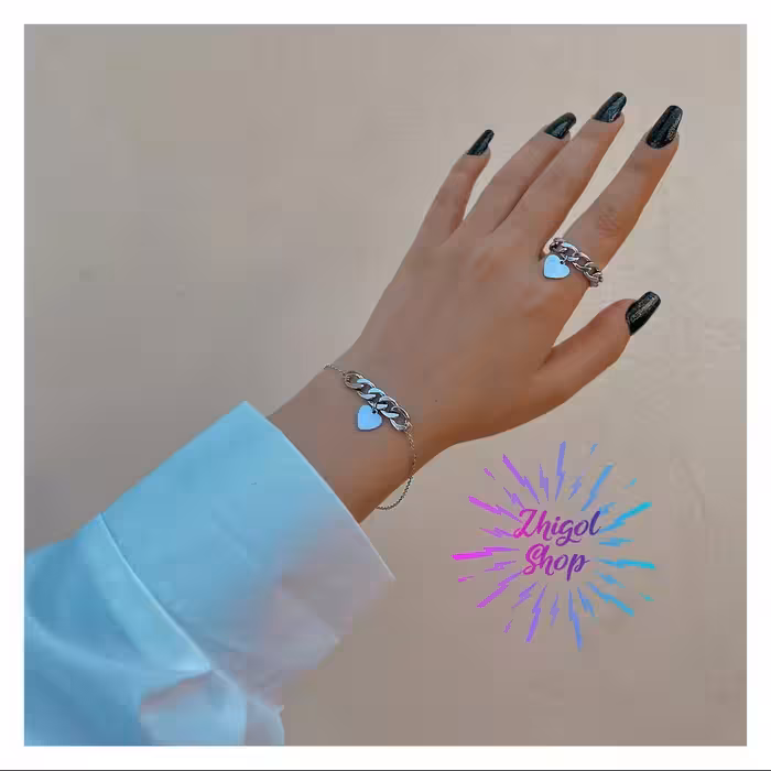 ست دستبندانگشتر کارتیر با آویز قلبی