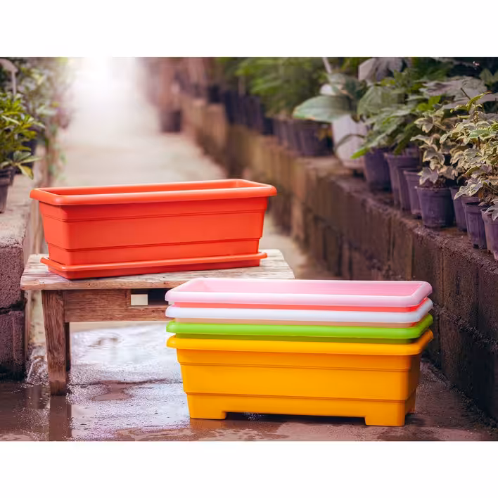 10 عدد گلدان مستطیلی کد  607 (پس کرایه)