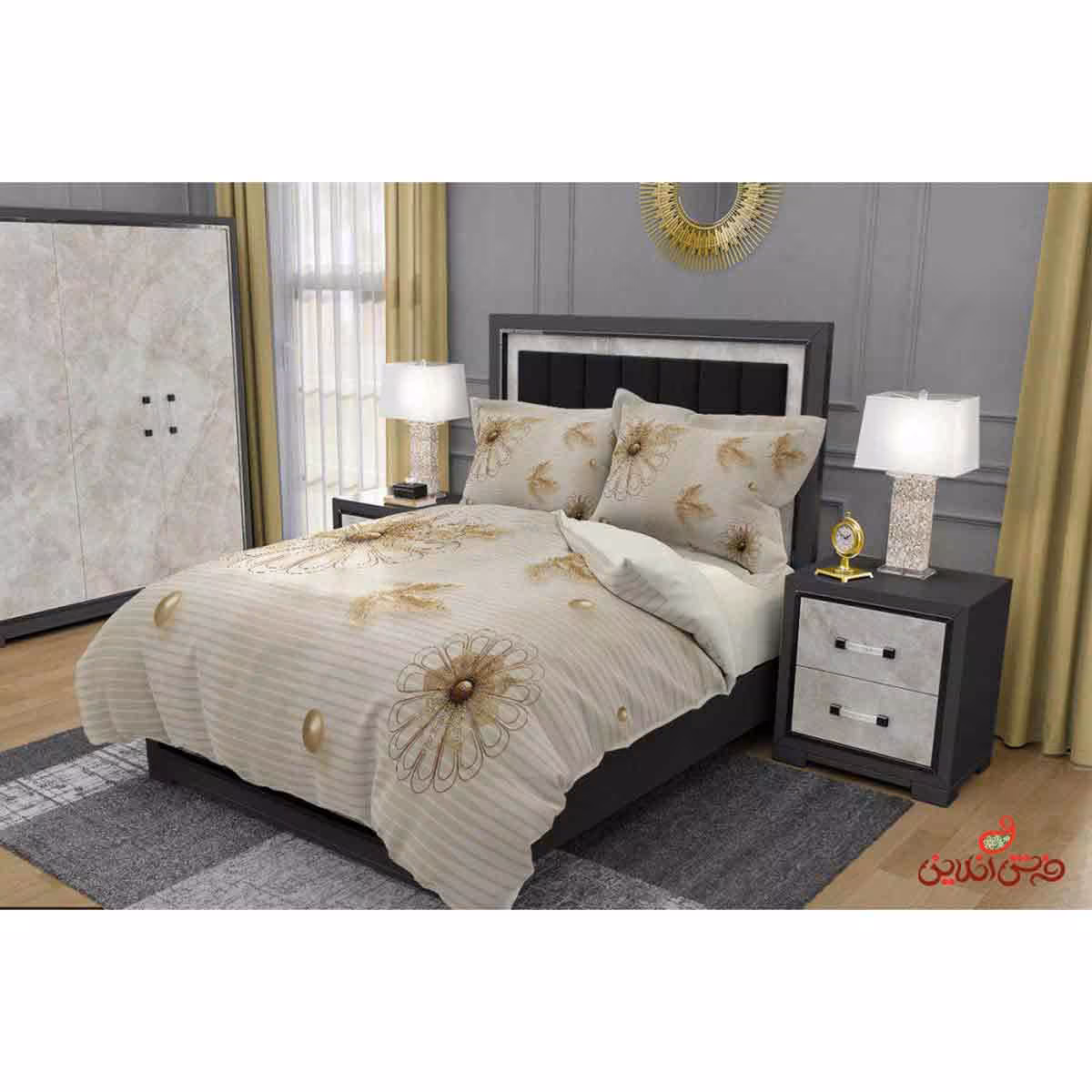 روتختی طرح گل و مروارید کد 2502