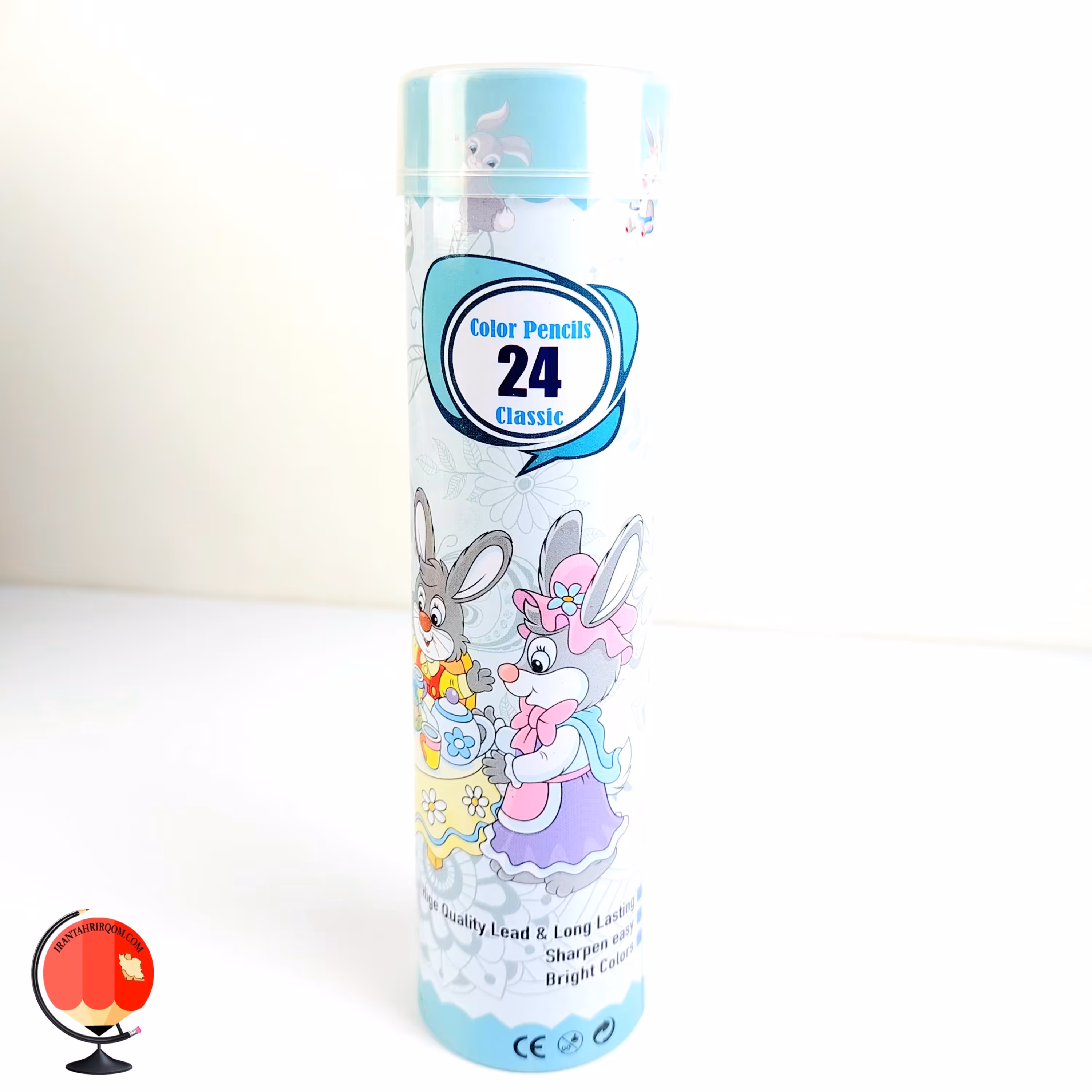 مداد رنگی 24 رنگ هیپو استوانه فلزی طرح خرگوش کد 1341