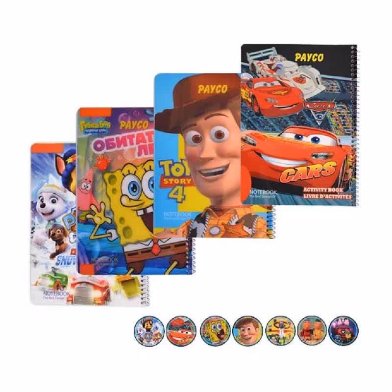 دفتر 80 برگ خط دار تک سیم جلد عروسکی طلقی