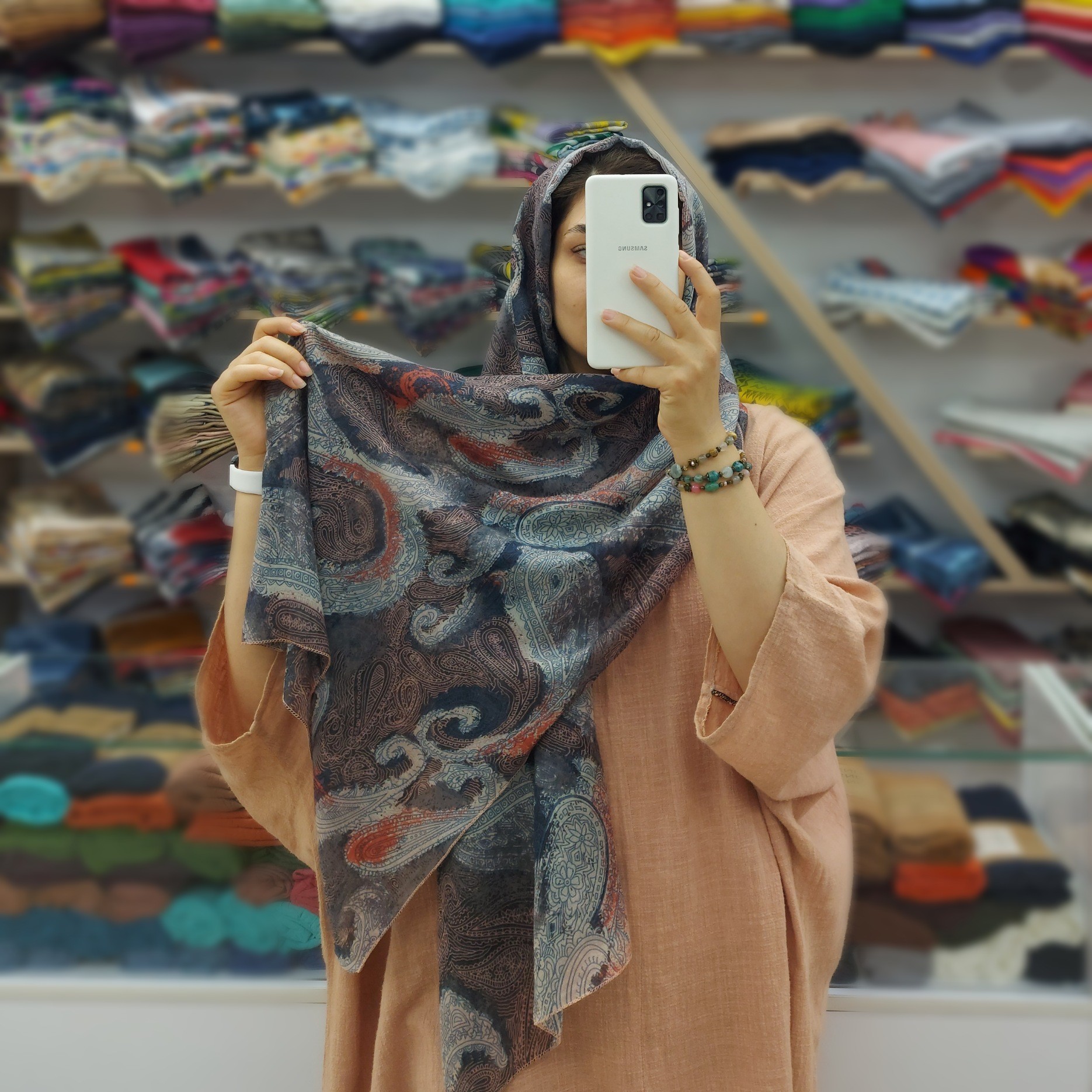 شال نخی طرح بته جقه