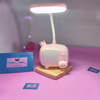 چراغ مطالعه فانتزی طرح تلوزیون رنگ صورتی دارای رقص نور  شارژی