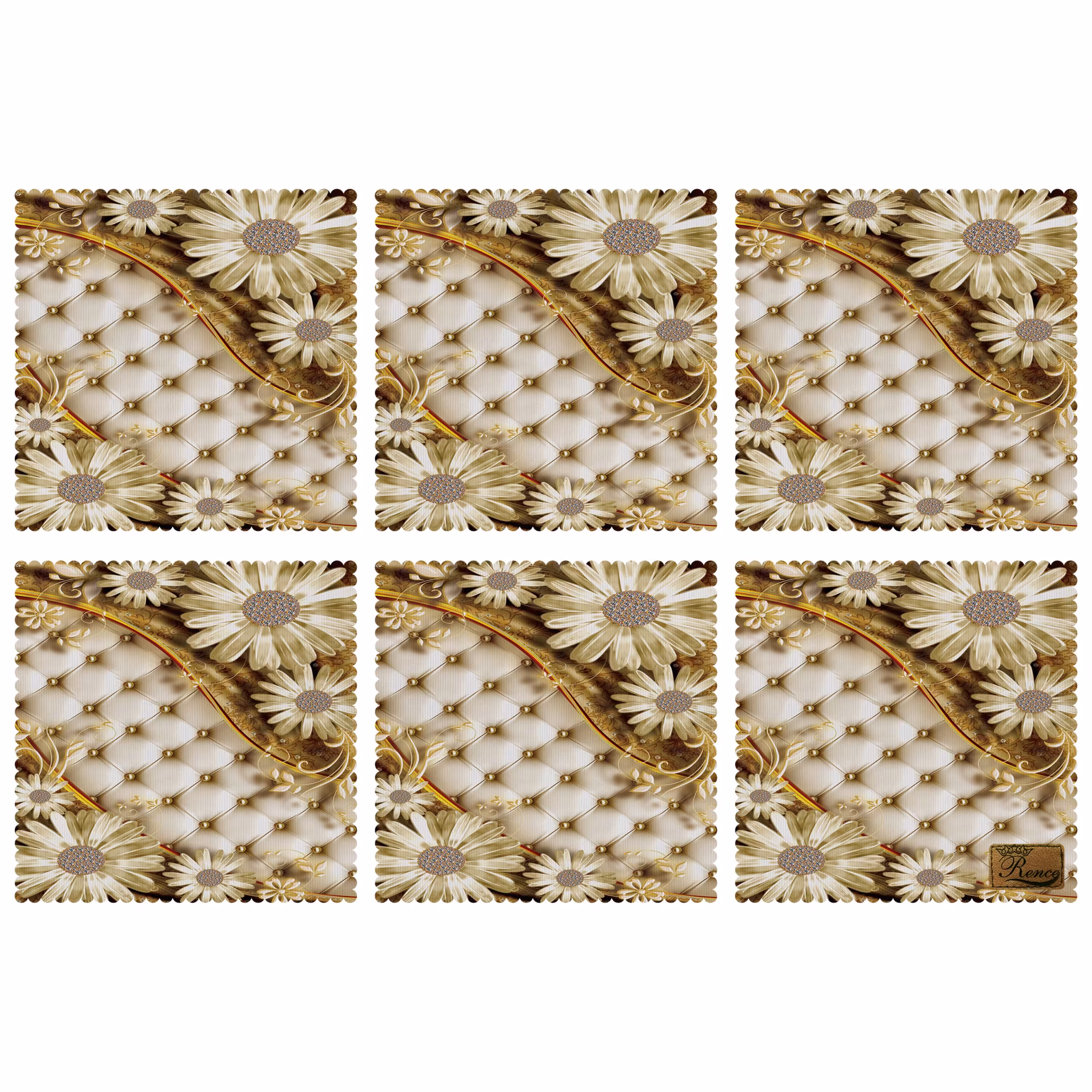 زیر بشقابی مربعی پارچه مخمل سایز 30 در 30 مدل U1-817 شرکت رنس