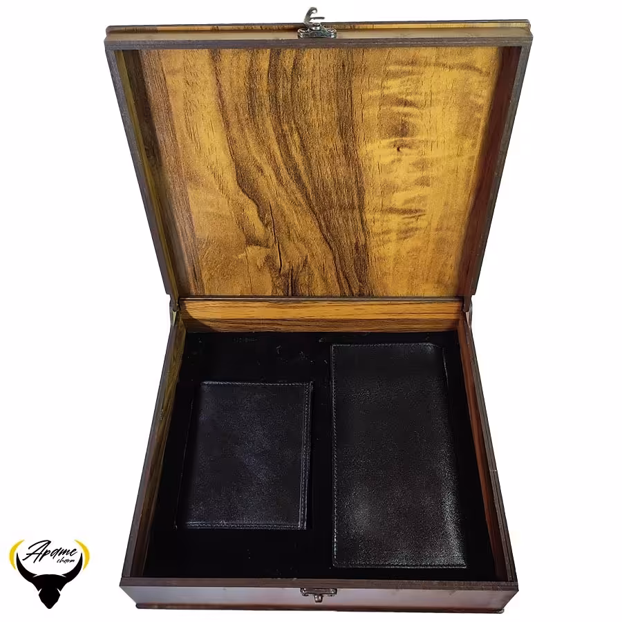 ست کیف پول جیبی و کتی چرم طبیعی کد 157