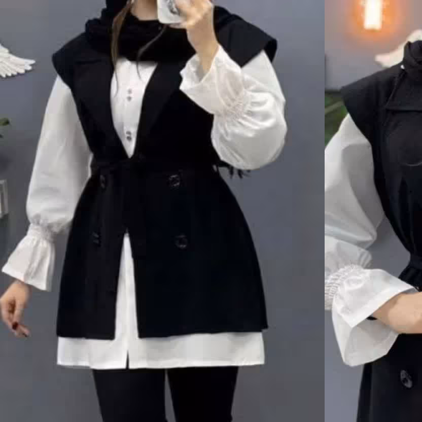 ست شومیز وست عروسکی داکرون و میکرو رنگبندی فری تا 46 ارسال رایگان