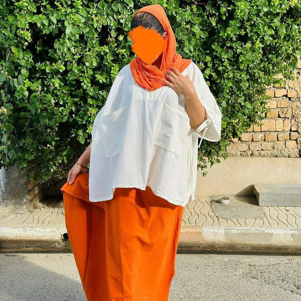 مانتو الیاف طبیعی  ست دو تیکه مدل ابر (سایز 36 الی 50 )