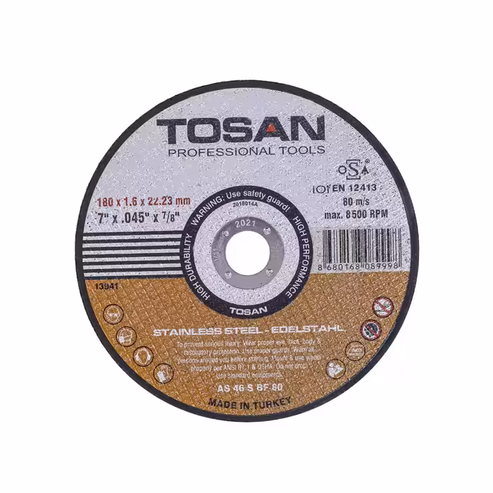 صفحه سنگ برش استیل 180 میلی متر توسن مدل f105-180MC1/6
