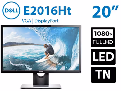 مانیتور استوک Dell E2016H سایز 20 اینچ LED HD  TN