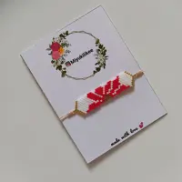 دستبند منجوقی طرح گل بابونه میوکی اصل ژاپن رنگ ثابت سفارش با رنگ دلخواه